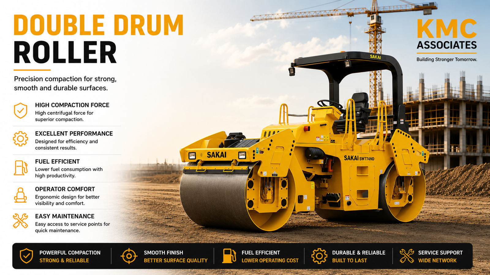 Compaction Rollers | KMC Construction Company, Civil Contractor Theni, Tamil Nadu